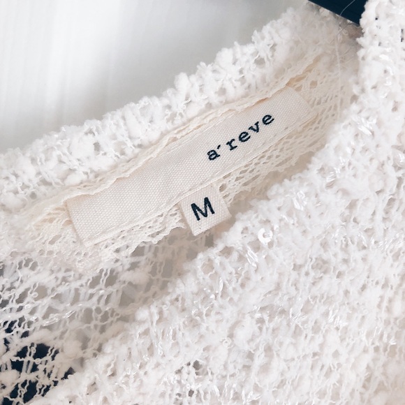 a’reve cream blouse with lace detail and tie back - Picture 3 of 3